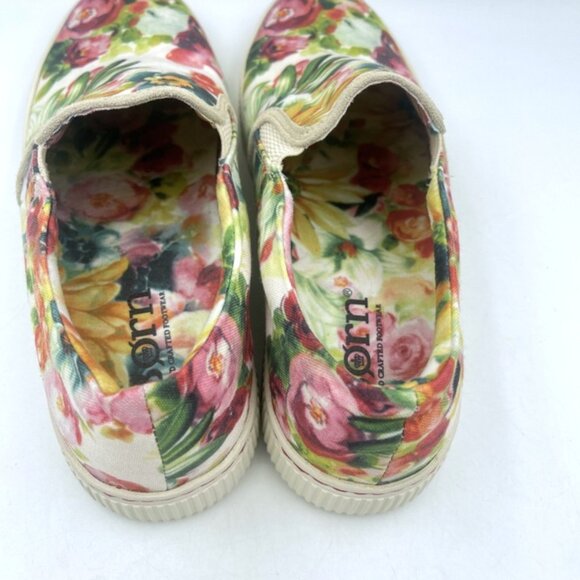 BORN Floral Casual Sneakers Women's Size: 9 M Green multicolor slip on platform - Picture 5 of 9